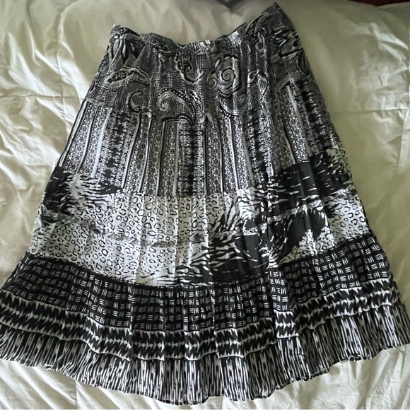 Choices Mixed Prin Tiers Cotton Boho Skirt Size XL - Picture 4 of 5